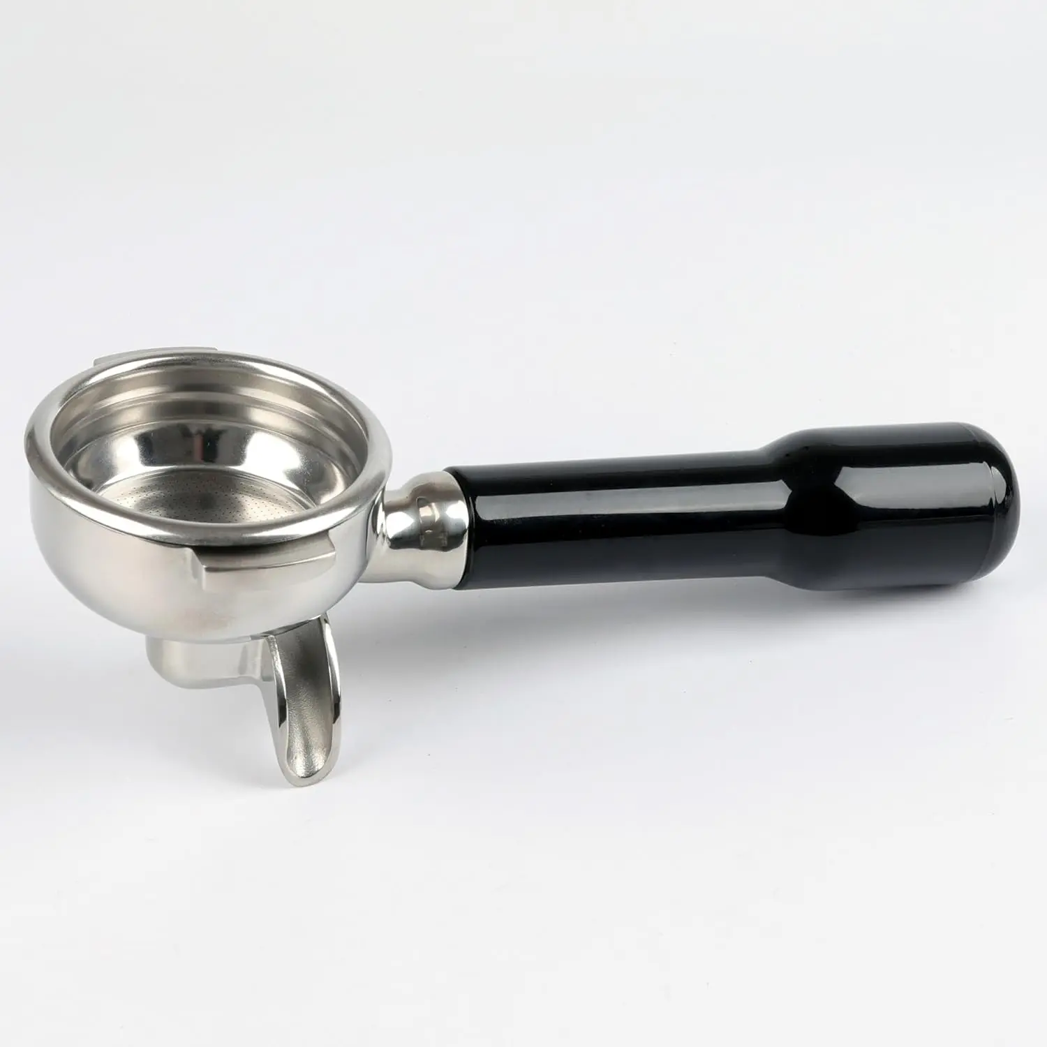 58mm Portafilter Double Spout Compatible with E61 Group Head, 2 ears 58mm Portafilter with Filter Basket and ABS Handle