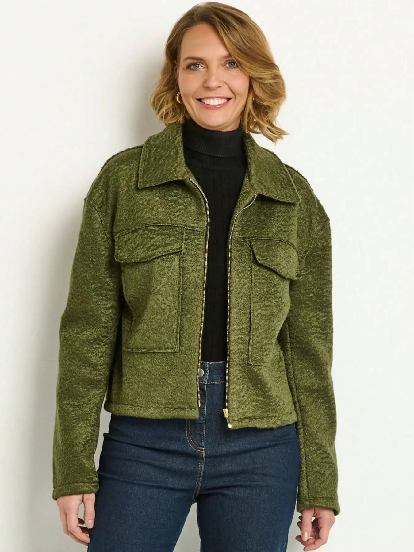 Women's Spring Fall Simple Commuter Solid Short Work Jacket, Sharp Lapel Face-Flattering Drop Shoulder Loose Long Sleeve, High Waist Short Fit, Casual Daily Wear Multicolor Cardigan Coats