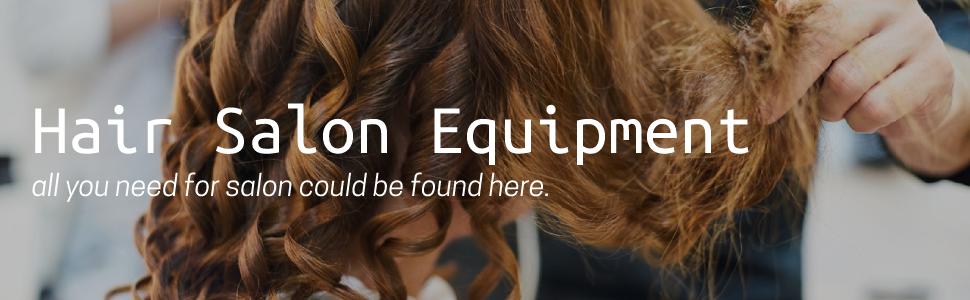 OmySalon Salon Hair Styling Station, Barber Salon Equipment with a 3-Tier Storage Shelf, 1 Drawer, a Large Storage Cabinet and 3 Hair Dryer Holders