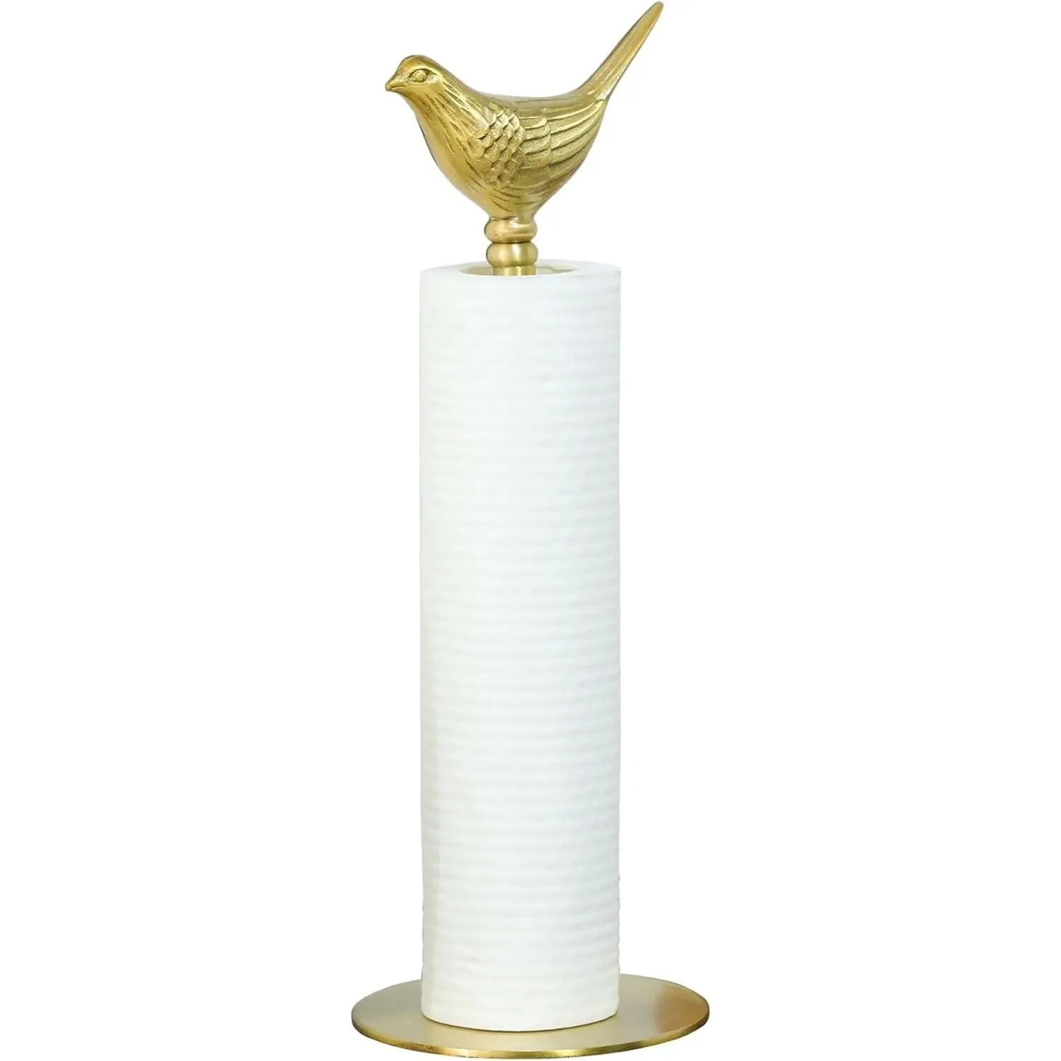 Luxurious Gold Paper Towel Holder Countertop, Brass Paper Towel Holder for Kitchen, Unique Gold Bird Decor - Sturdy, Durable, and Elegant Home Decor for Kitchen