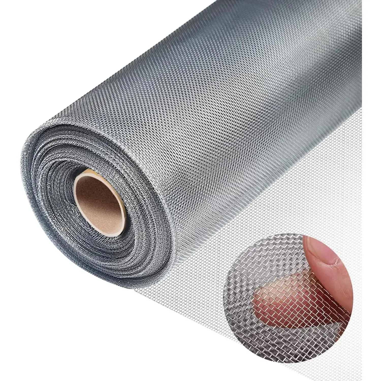 304 Stainless Steel Mesh, 24in x 10ft, 20 Mesh, Sturdy Metal Screen Roll for Window, Door, Air Vents, Filter, Cage, Garden, Patio, Pet (Sliver, 24inch x 10feet)