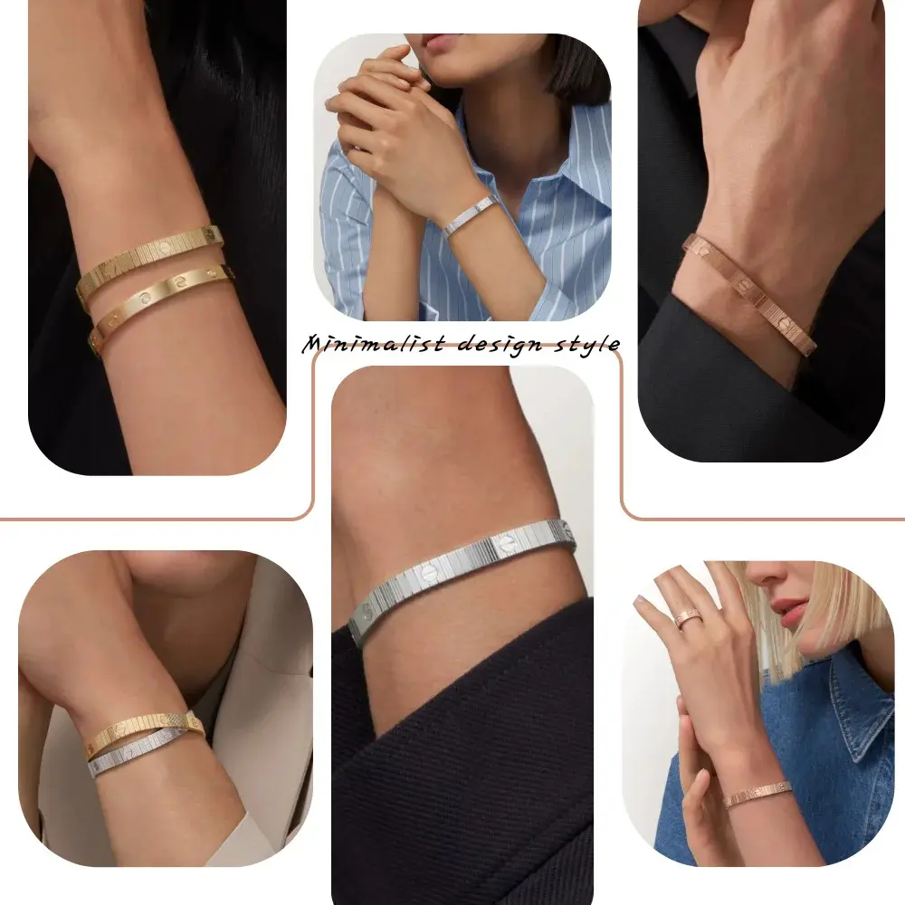 Designer Inspired Infinity Bracelet Flexible Screw Motif Minimalist Luxury Jewelry
