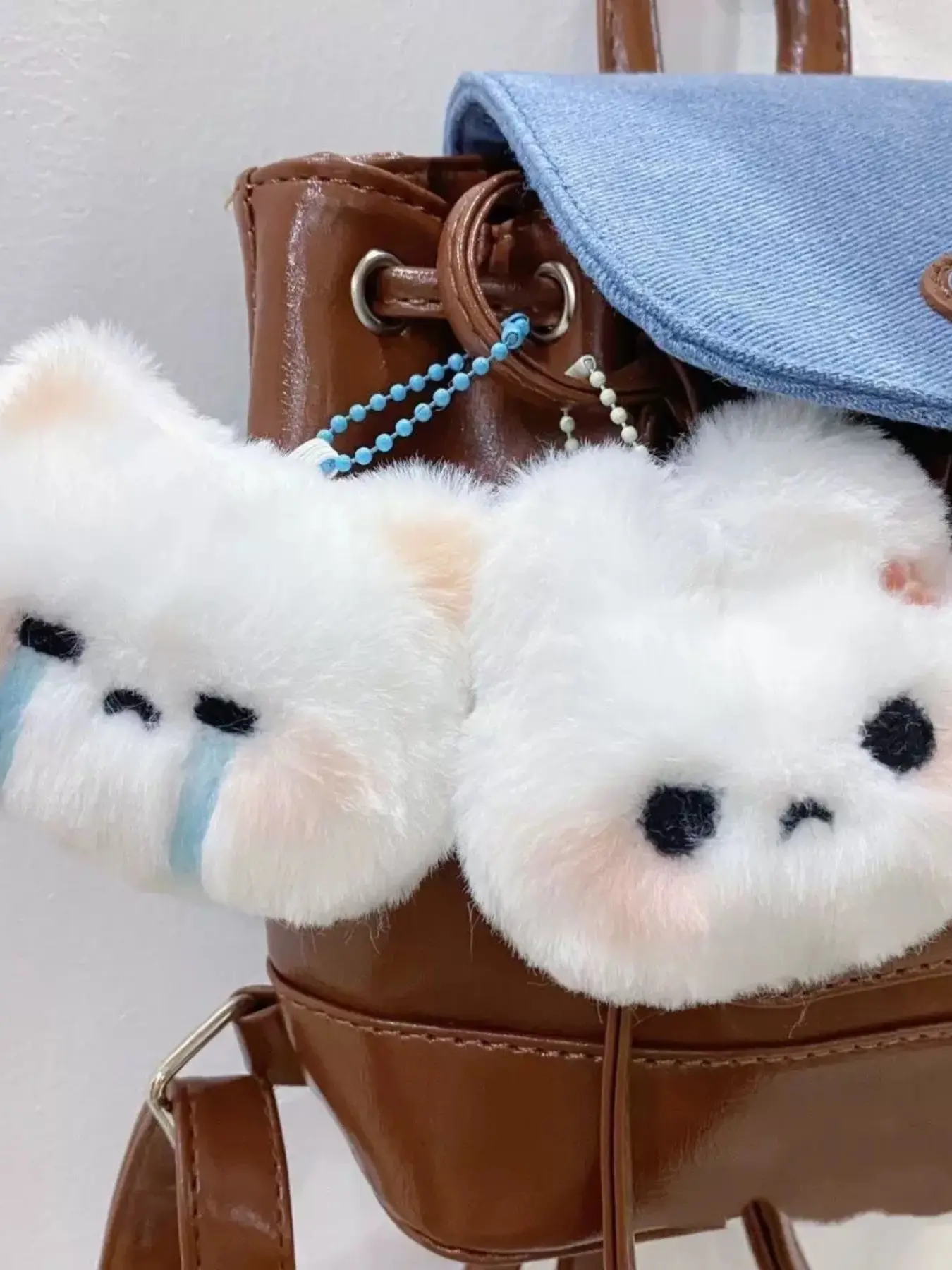 2pcs Cute Cartoon Plush Angry Rabbit Keychain, Phone Car Key Fob Gift, Memorial Item, Car Accessory, Bag Charm for Women