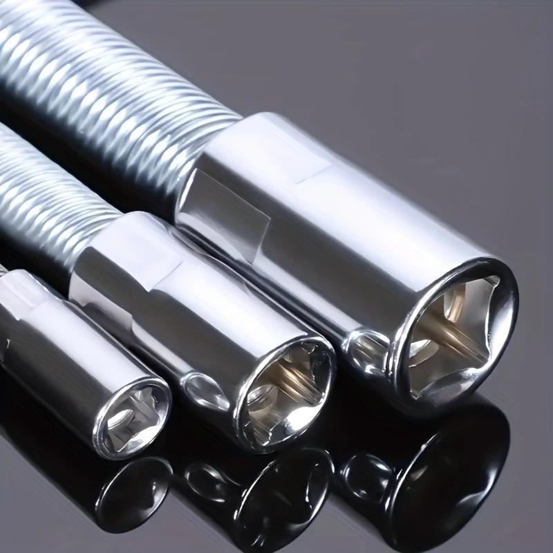 Universal Electric Wrench Socket, 3 Counts Bendable Flexible Shaft, Extension Rod & Force Connecting Rod for Home, Car & Office, Repair Socket Wrench Tools, Wrench Extend Rod, Right Angle Wrench, Hand Tools