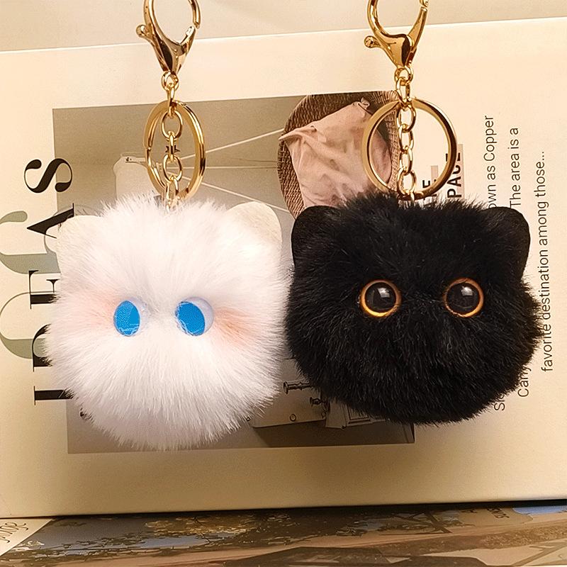 2026 New Arrival Creative Plush Cat Keychain Charm | Cute Girly Style Backpack Accessory