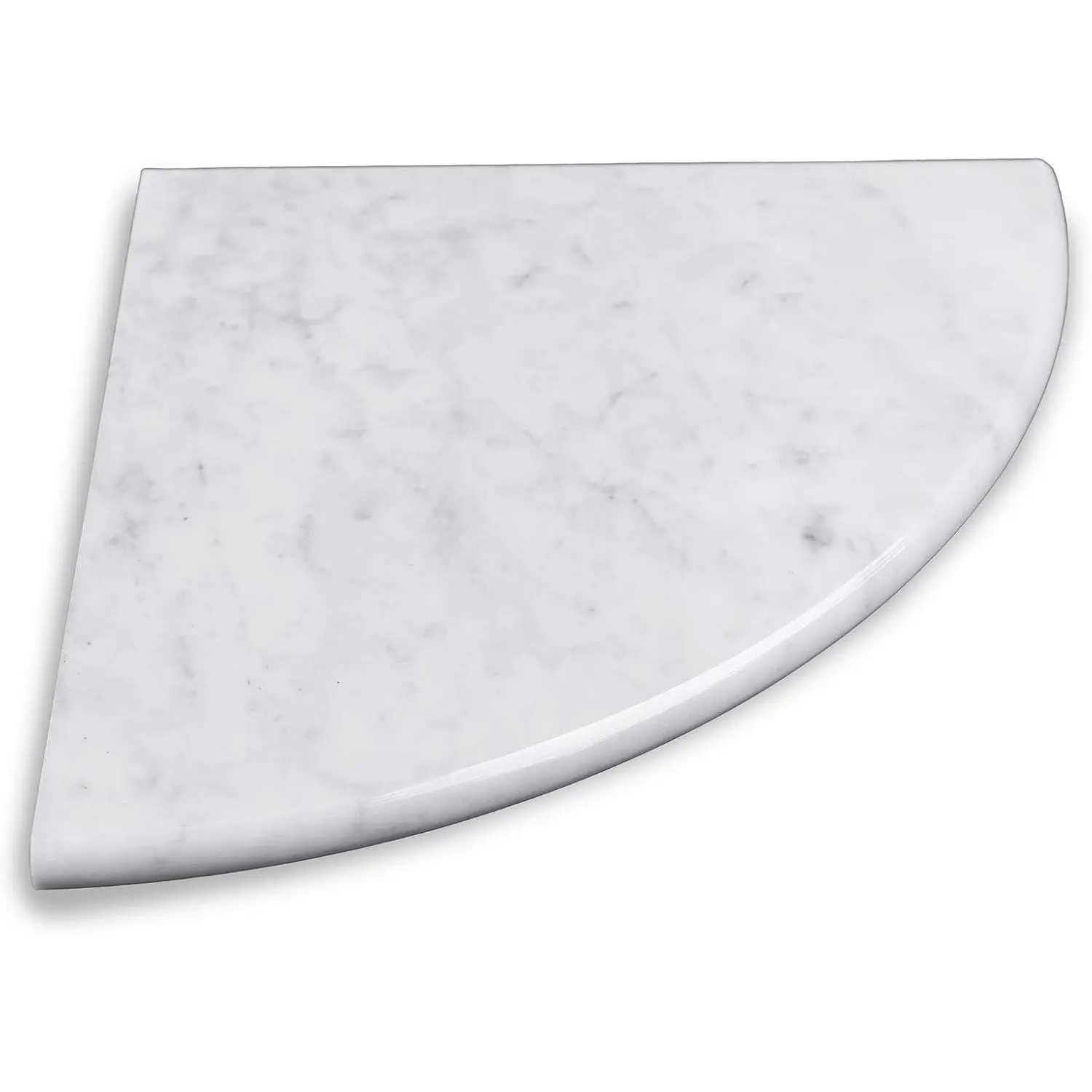 9''  Marble Corner Shower Shelf for Bathroom, Marble Corner Shelves for Bath Wall Mounted Both Side Polished (9"X9"X 5/8" Carrara White)