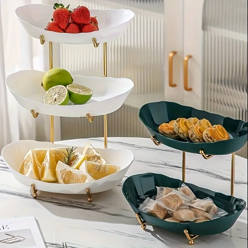 3-Layer Light Luxury Home Fruit Plate, Multi-Functional Storage Holder for Living Room Coffee Table Display, Snack & Candy Organizer Decoration