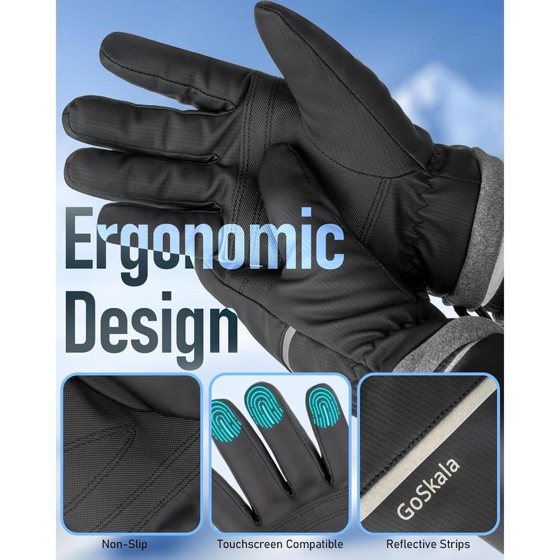 Winter gloves, unisex, waterproof, windproof, touchscreen compatible, and warm, suitable for outdoor running, cycling, and hiking in cold weather.