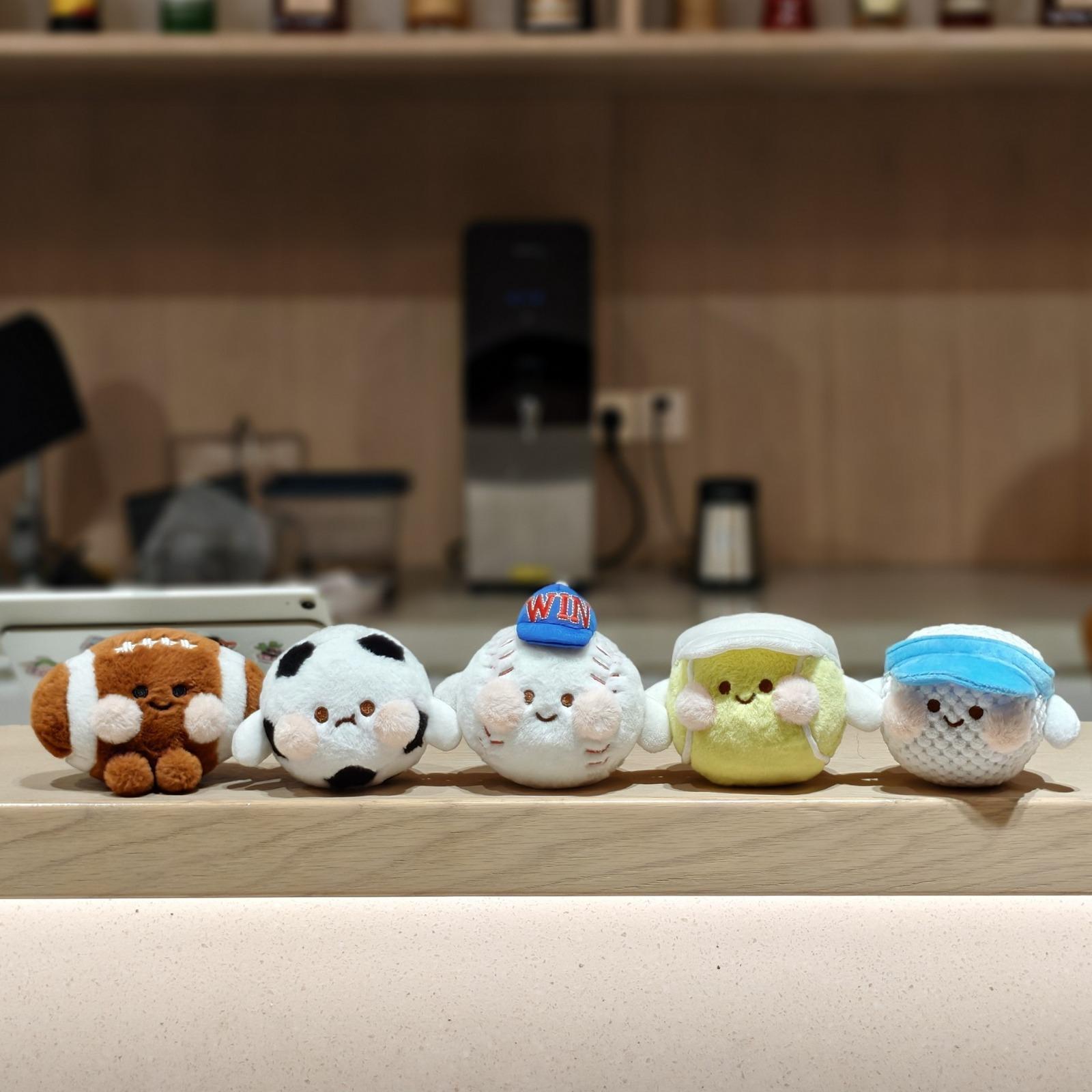 Soft Plush Ball Keychain Set – Cute Stuffed Keyring for Backpack, Squishy Toy Gift for Soccer Basketball Tennis Golf Rugby Billiards Baseball Lovers & Players