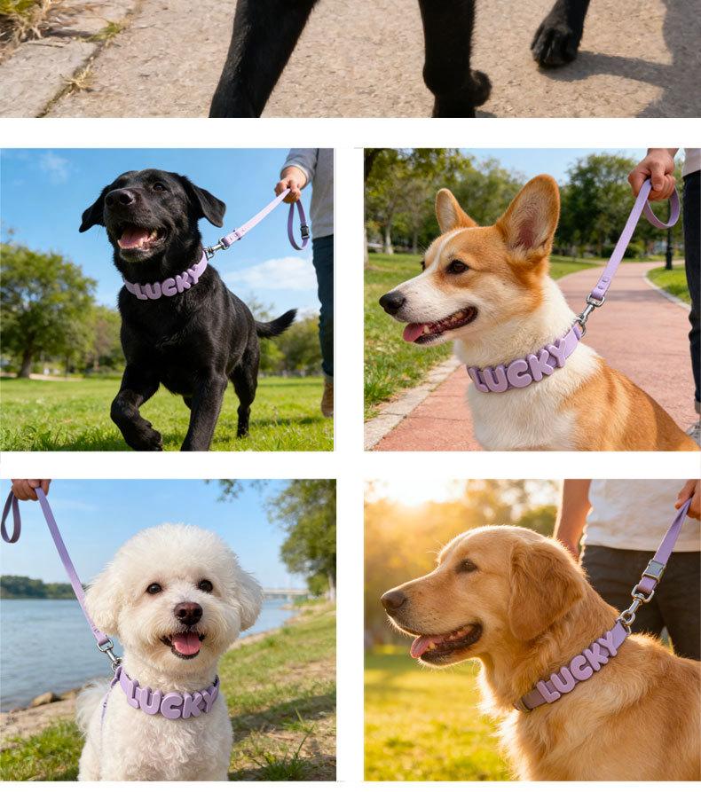 Silicone Dog Collar Pet Name DIY 26 Letters Cartoon Silicone Beads Cat Pet Collar