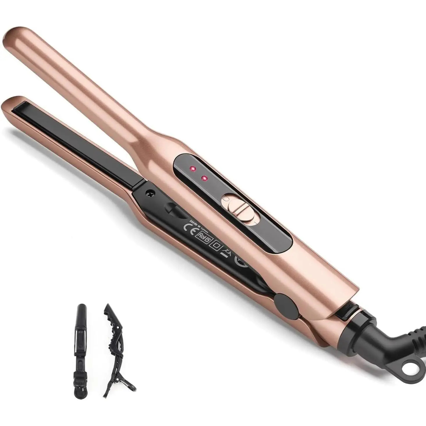 Small Flat Iron 3/10" Mini Hair Straightener for Short Hair Curling Iron for Edges,Mini Straightener for Travel,Fast Heat Up,Dual Voltage,Ceramic TourmalineGift.