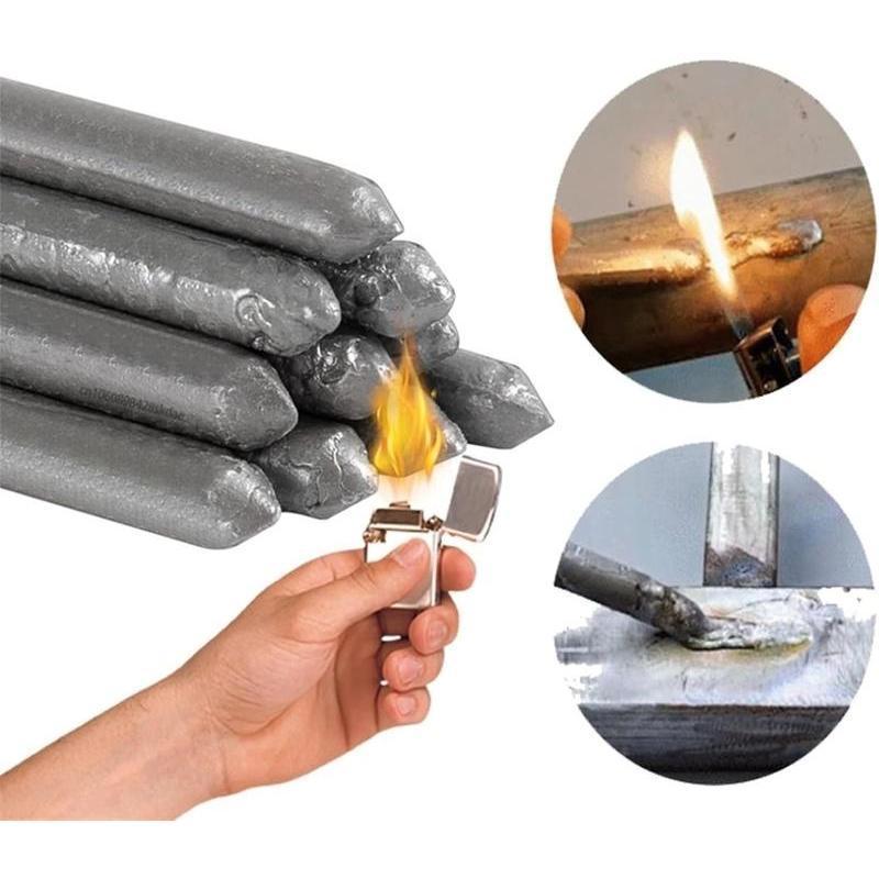 Low-Temperature, Easily Fusible Aluminum Welding Rods, Suitable for Water Tanks and Pipes. Multi-Functional, Fast-Melting Flux-Cored Rods, Suitable for Stainless Steel, Copper, Iron, and Aluminum, Effectively Repairing and Filling Welds