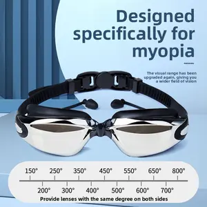 Fashionable Summer High-Definition Swim Goggles Anti-Fog Non-Strangling Silicone Myopia Glasses Waterproof Swimming Gear Electroplated Swim Goggles