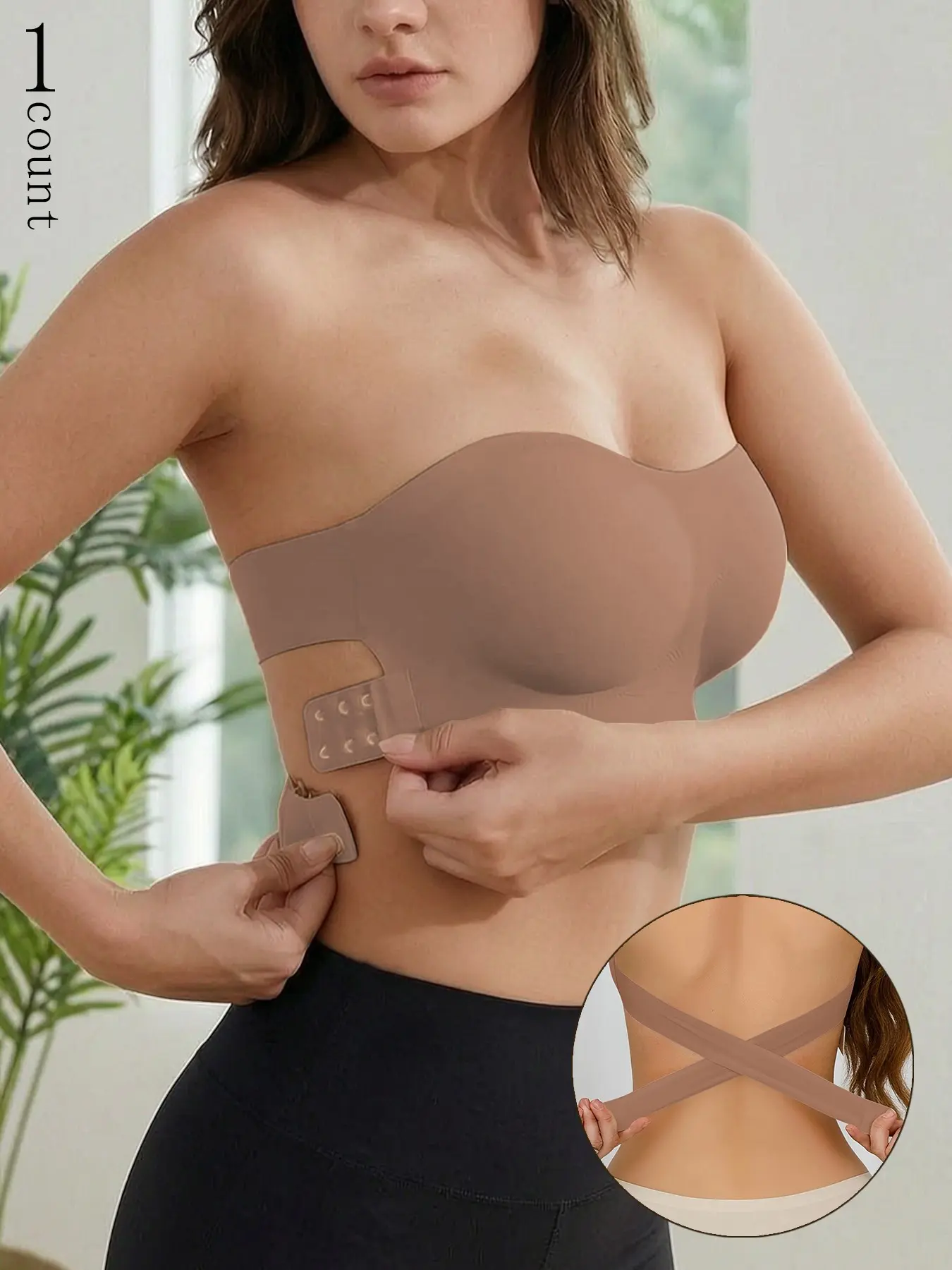 Women's Sexy Side Buckle Strapless Bra, Push-Up Wireless Bra, Mini Bra, Backless Cross Straps Bandeau, Detachable Pads, Seamless Wirefree Bra, Adjustable Bra  deals of the day   brandy new look  fulani braids  stitch braids