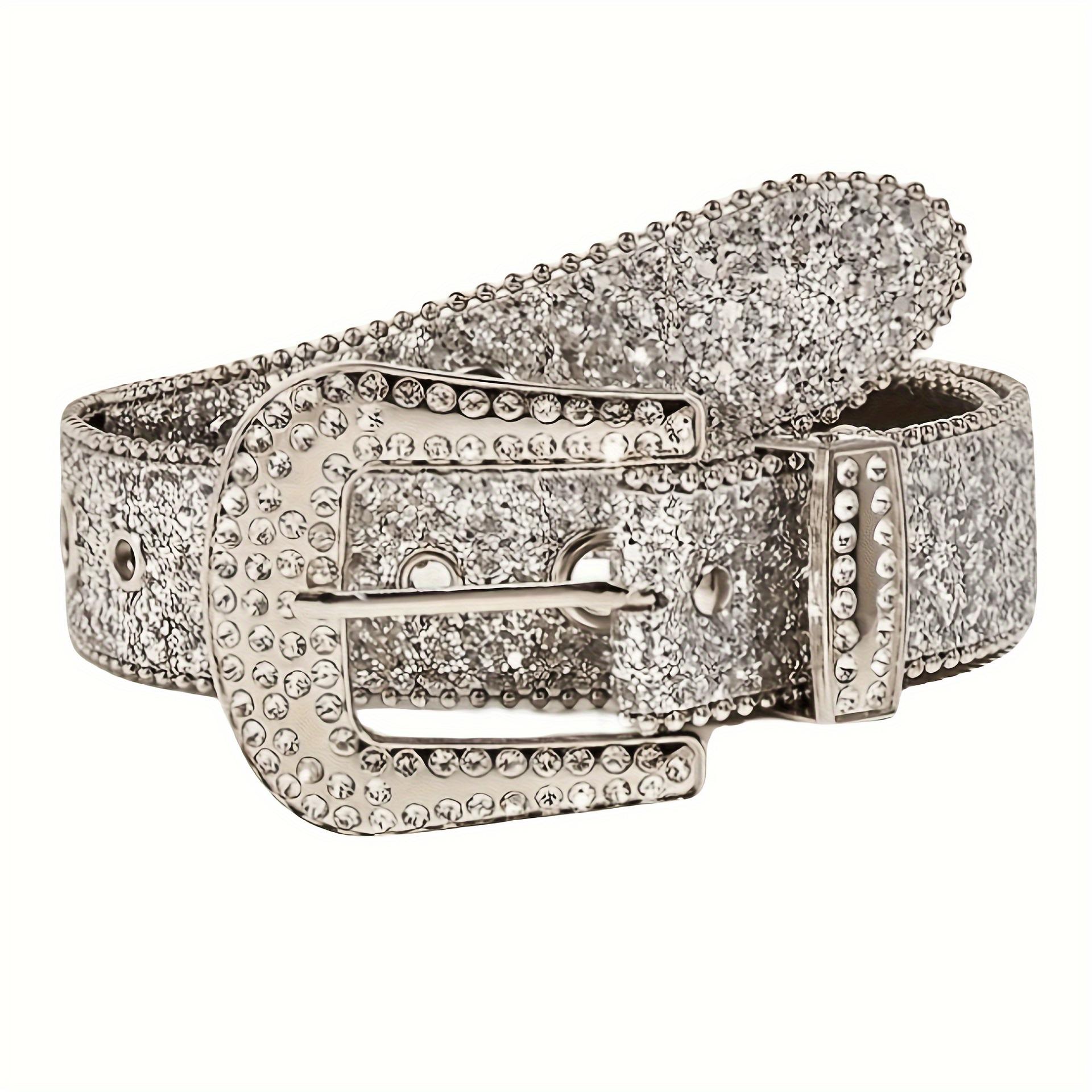 Cross-border rhinestone belt for women, ins-style wide waist belt, fashionable and unique sequin European and American decorative versatile jeans belt