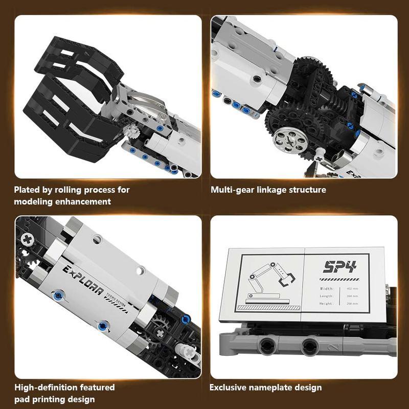 STEM Educational Magnetic Building Blocks 784Pcs Remote Control Technic Robotic Arm with Ultra-Smooth Power Gears & High-Efficiency Gripping Claws Perfect Gift for Kids Ages 6+ Fantastic Christmas and Birthday Gift!