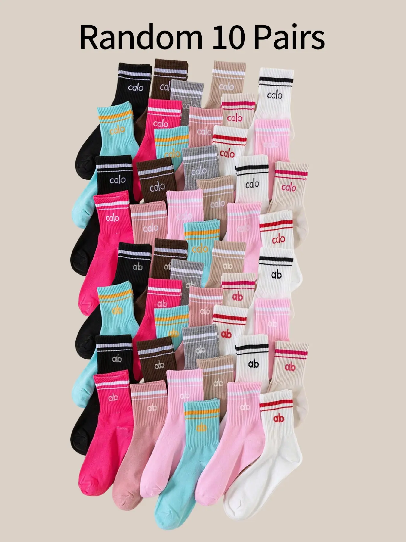 Women's Mid-Calf Socks, Spring & Fall Letter Stripe Fashion Trendy Breathable Knit Socks, Outdoor Casual Tube Socks, Comfortable Breathable Soft
