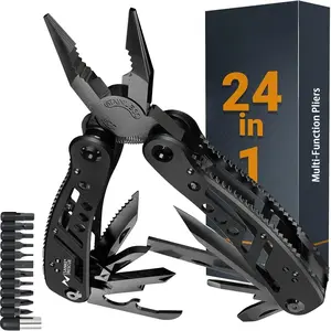 24 and 1 multi-functional pliers, equipped with slotted and cross-head screwdriver sockets, wire cutters, cable cutters, winding tools, precision wire cutters, hexagonal sockets. Anniversary gift! The best gift for your father!