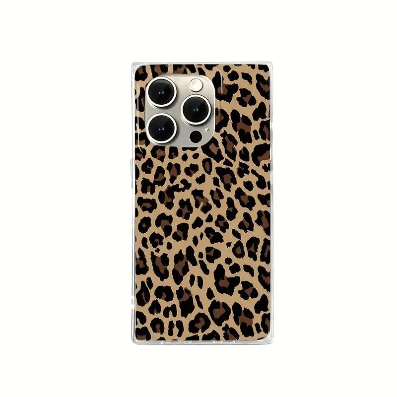 1 piece New fashion square design, sexy leopard pattern, drop-proof and shockproof full cover mobile phone case, suitable for iPhone 16 pro/16Pro Max/16 plus/15 Plus/15 pro/15pro max/14 Pro/14pro max/14 plus/13 pro/13pro max/12 pro max/12 pro.Great gift