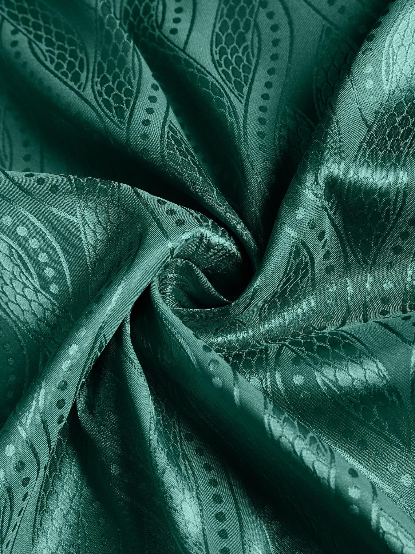 Men's Jacquard Button Front Shirt, Regular Fit Casual Long Sleeve Collared Top for Business Work Office, Fashion Men's Clothes for All Seasons