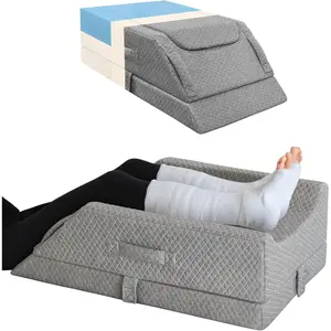 Adjustable Leg Elevation Wedge Pillow with Cooling Memory Foam, for Swelling After Surgery, Improves Blood Circulation, Relieves Sciatica Back Knee Hip Ankles Pain, Ideal for Sleeping