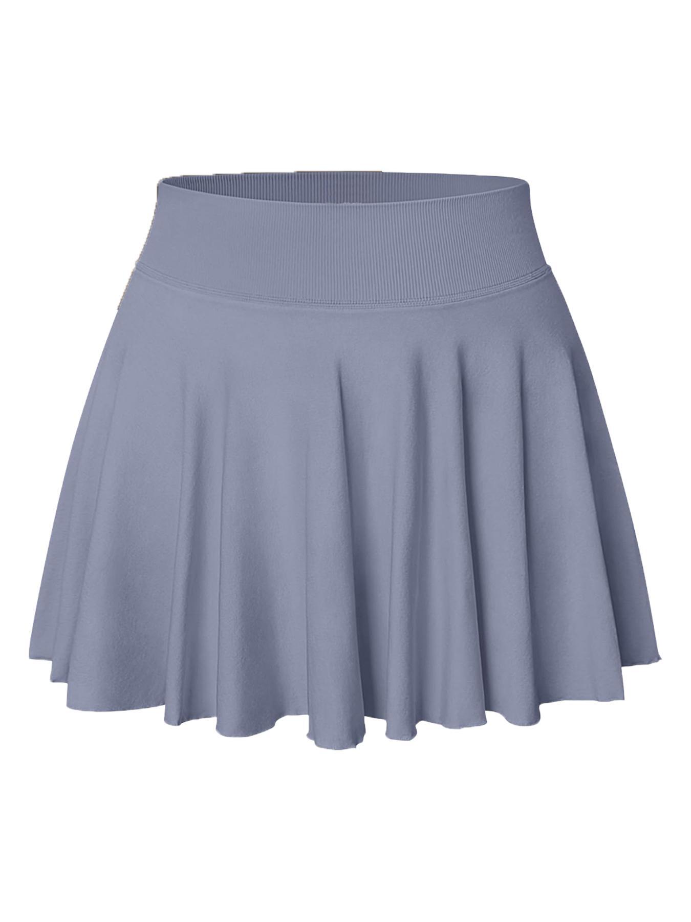 Women's Solid Color Sports Skort, Comfy Breathable Pocket Inner Skort for Tennis, Ladies Sportswear Activewear for All Seasons, Golf Skirts, Skirtswomen