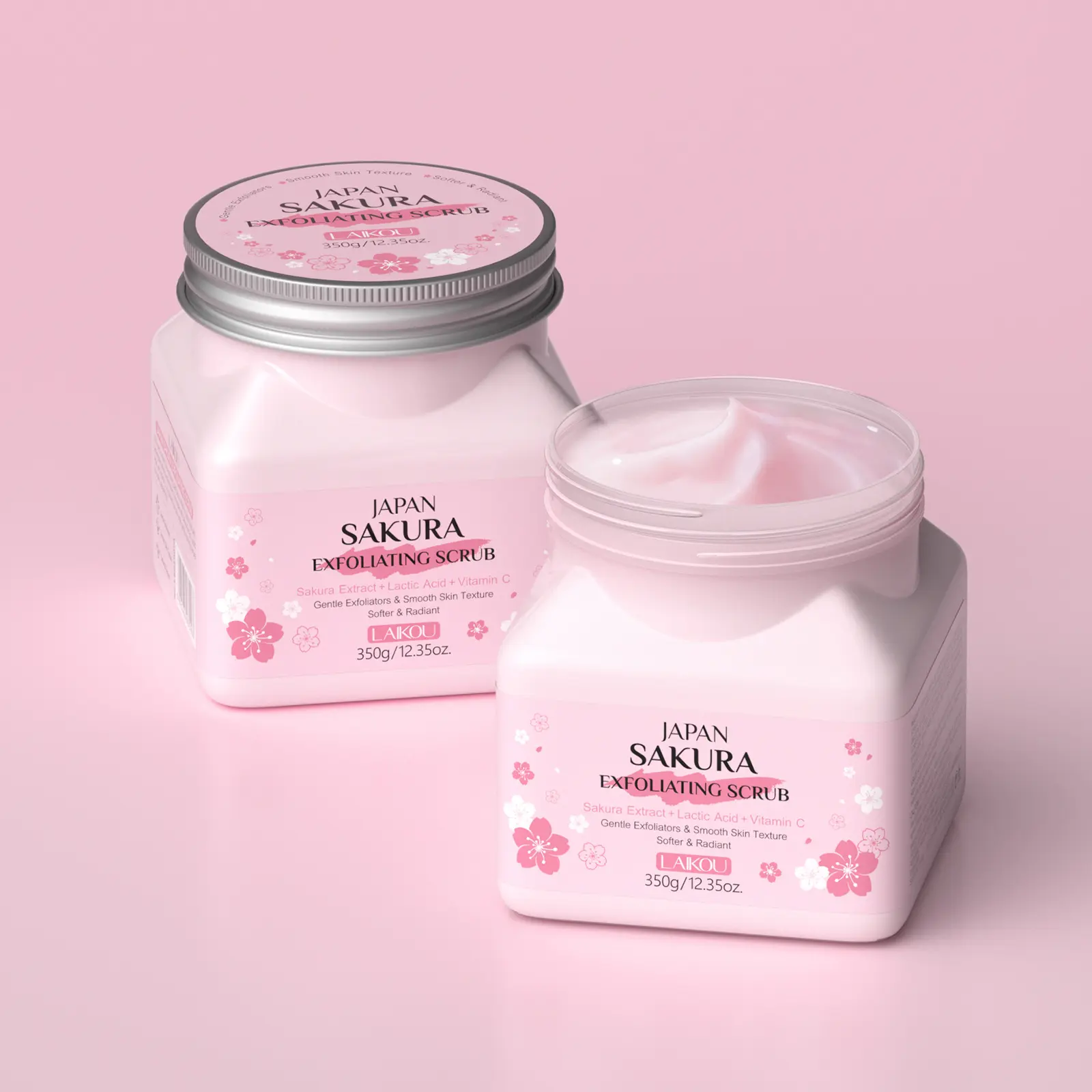 Cherry Blossom Exfoliating Scrub 350g, Face Body Full Body Use, Cleansing Moisturizing, Gentle Skin Care, Ideal for All over Cleaning