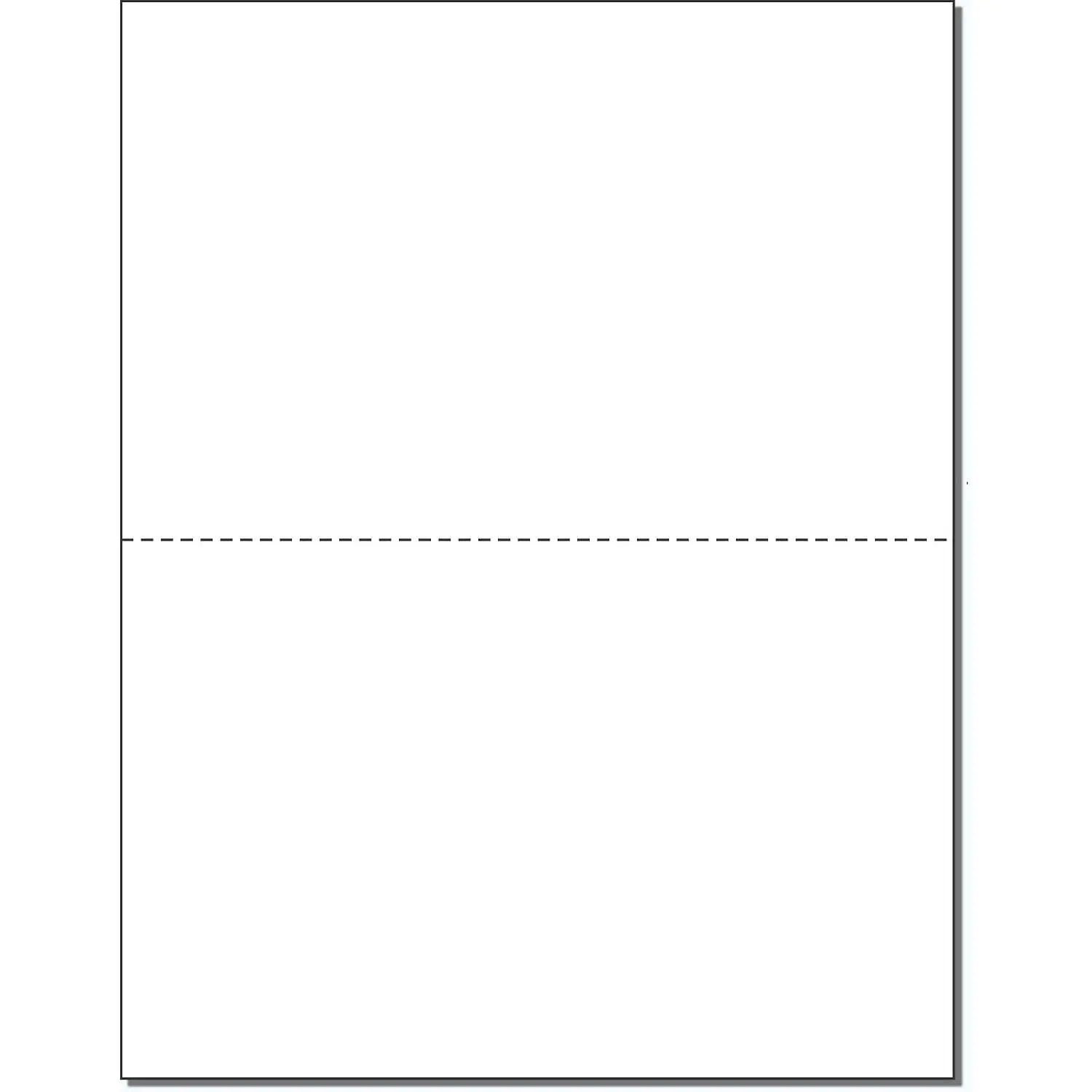- Pack of 500 Sheets, 8-1/2 x 11" Letter Size Perforated Paper (White, Perf @ 5-1/2")
