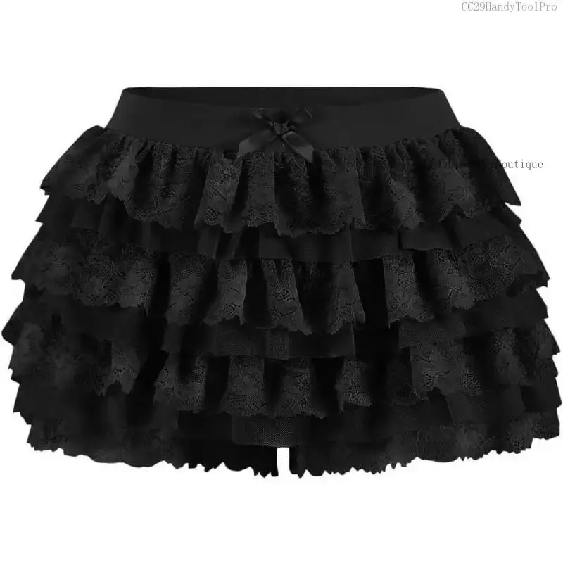 Women  Lace Multi-Layered Bloomers, Lolita Ruffle Shorts, Sexy Short Pumpkin Pants, Elastic Waist Sweet PettipantsCC29HandyToolProCC45LinenHueBoutique