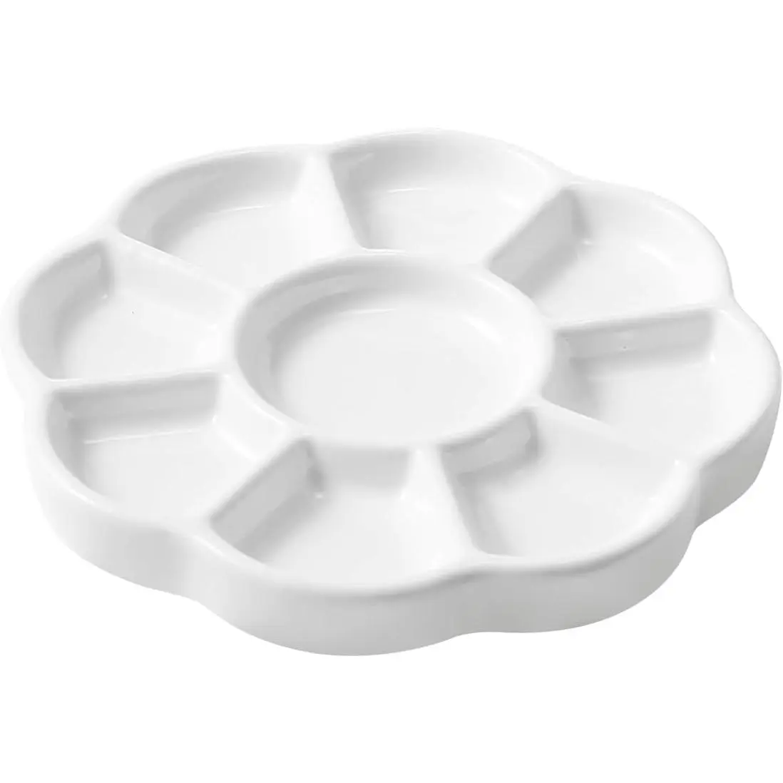 5" Porcelain Watercolor Palette Ceramic Artist Paint Palette with Mixing Tray for Painting and Craft Projects