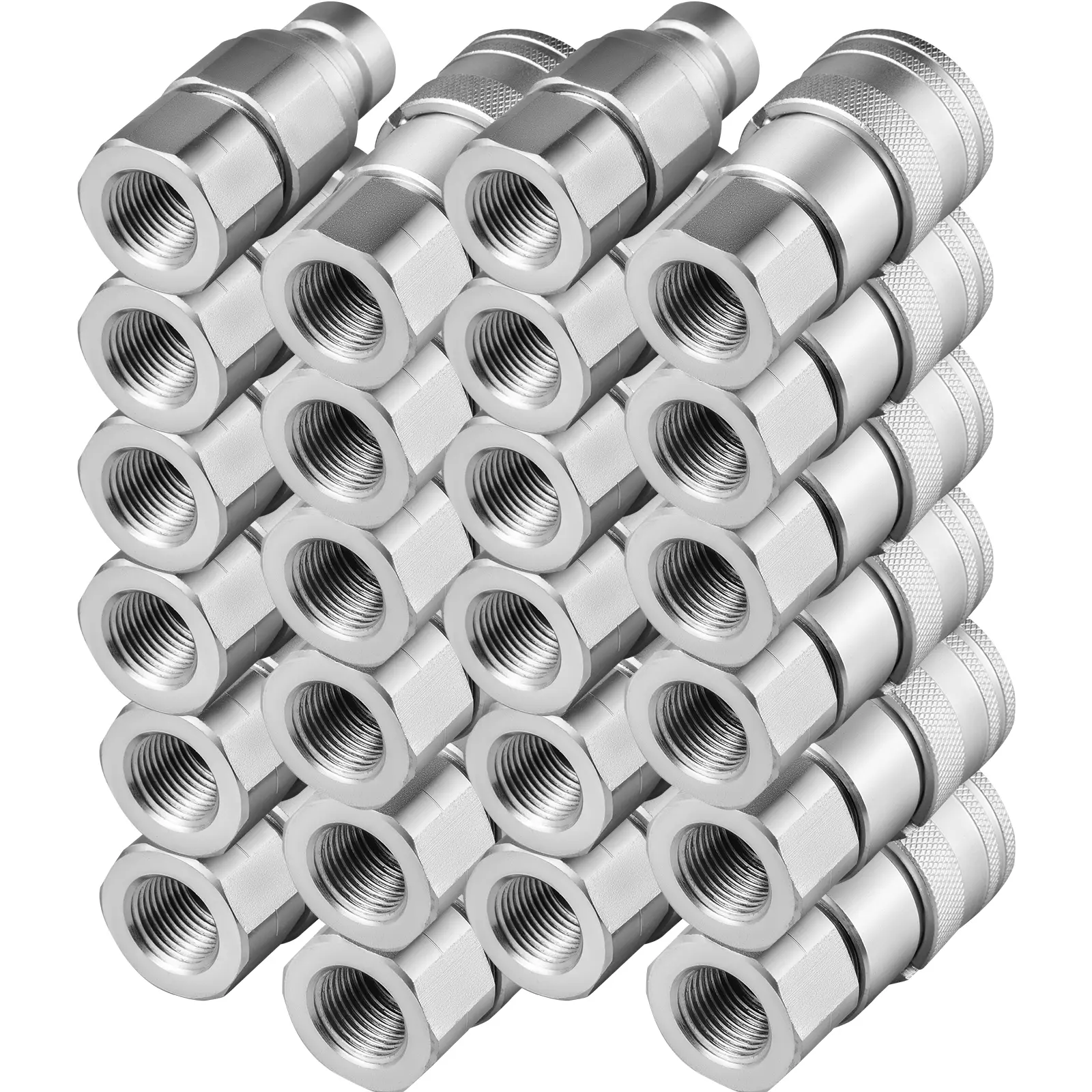 Skid Steer Hydraulic Quick Connect 1/2" Body Hydraulic Coupler 1/2" NPT Hydraulic Coupling Quick Connect 2 Pairs Hydraulic Quick Coupler 27.6 MPa (ISO 16028) (12 Pairs)