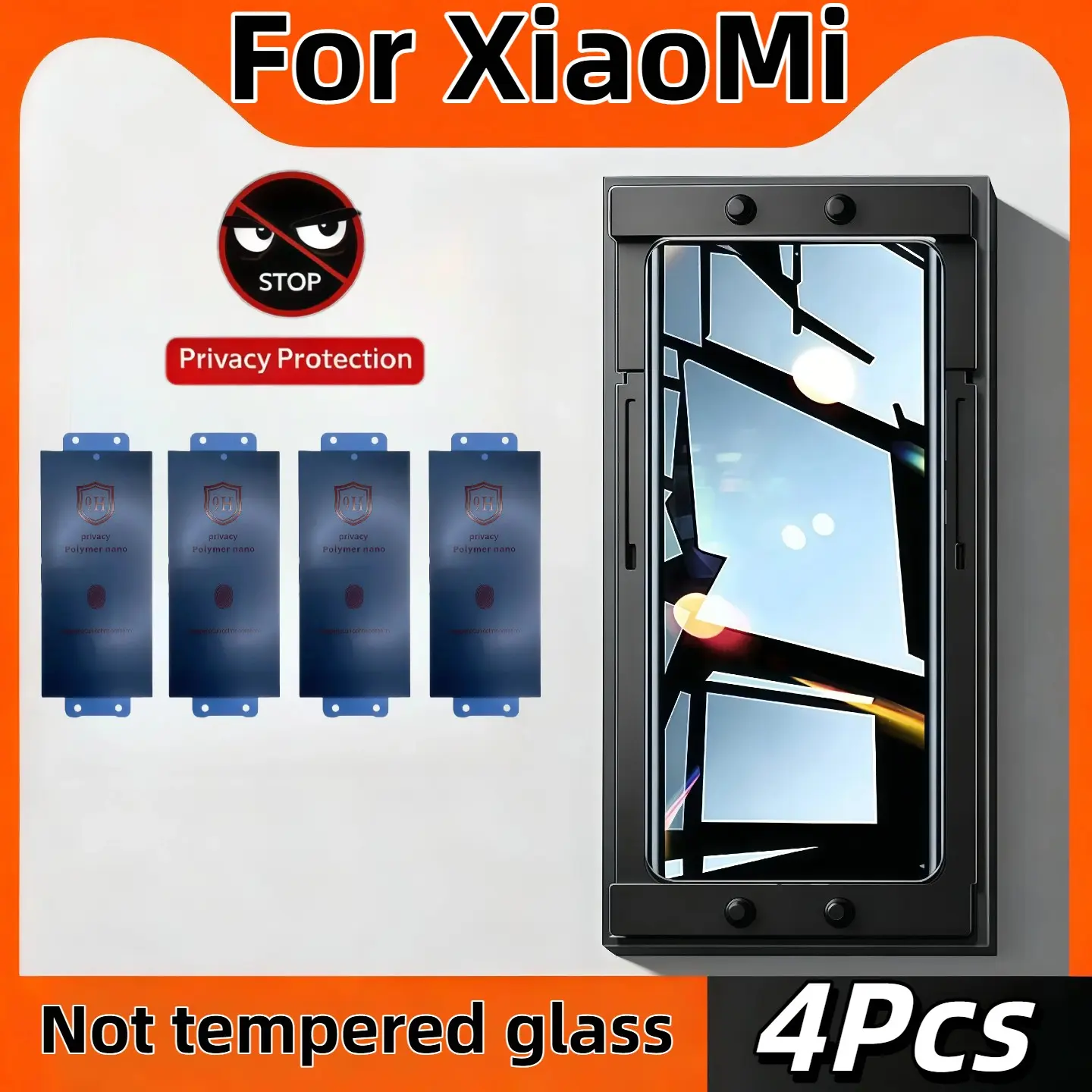 4-Pack Xiaomi Screen Protectors, Anti-Spy Ceramic Film, Easy Installation, Scratch-Resistant, Durable Privacy Protection, Includes Tools