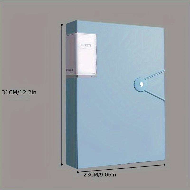 High-Quality A4 Document Folder with 60 Pages, Durable Waterproof PP Material, Multi-Pocket Design for Home Office and School Organization