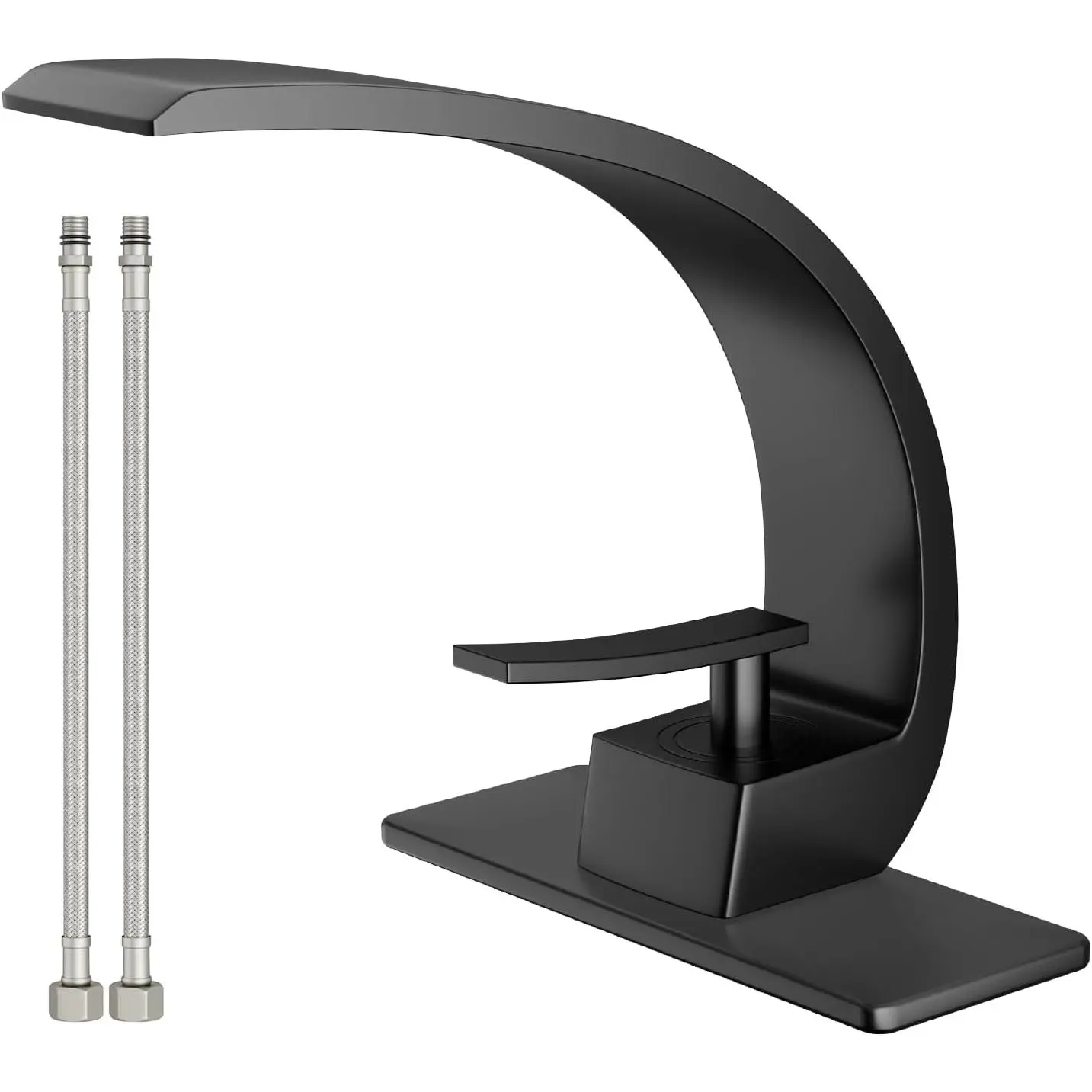 Bathroom Sink Faucet Modern Single Hole 1-Handle Faucet, Matte Black Solid Brass Faucets, Bathroom faucets Mixer Tap