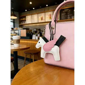 Wings Leather Keychain Pendant, Cartoon Horse Bag Charm, Accessory, Perfect Gift Idea, Stylish Playful Charm, Cute Purse Charms, Trendy Bag Charms