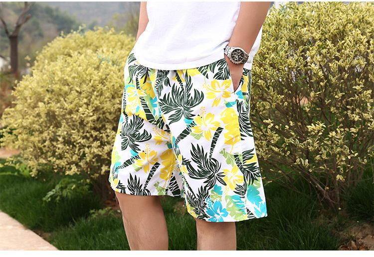 Summer Swimming Shorts Trunks Men Beach Shorts Camouflage Print Quick Dry Surf Shorts Drawstring Brand Casual Beachwear Menswear Flower