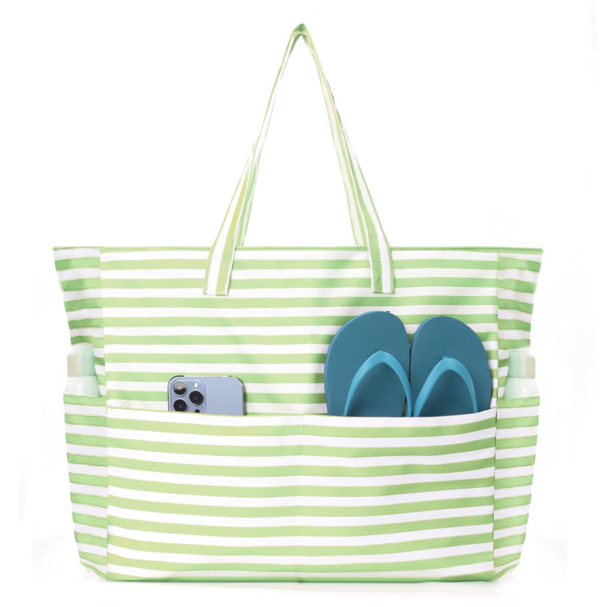 1pc  Large capacity beach bag, hand-held printed high aesthetic storage bag, fashionable and versatile,