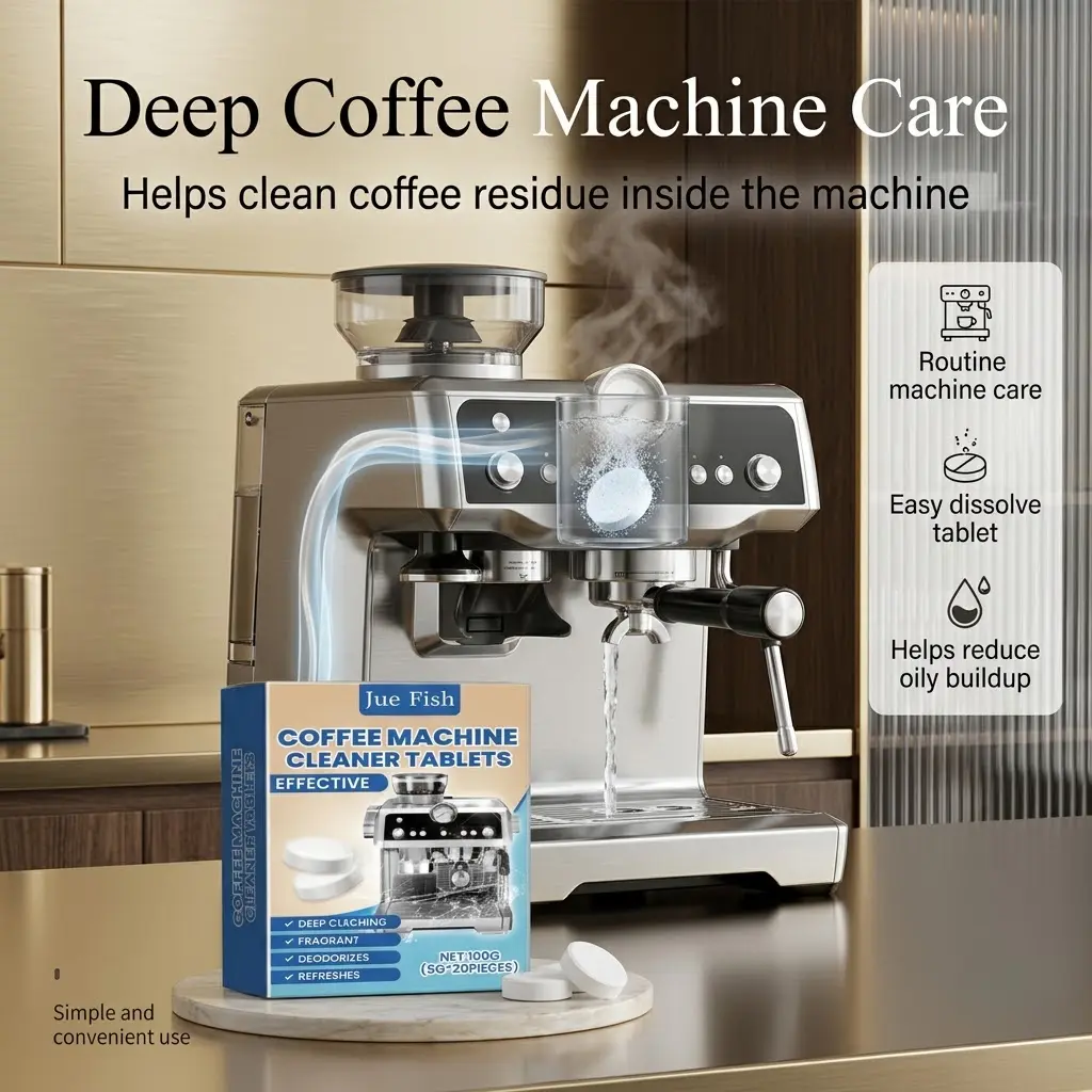 Coffee Machine Cleaning Tablets, Effervescent Coffee Maker Cleaner and Descaling Tablets for Espresso Machine, Drip Coffee Pot, K Cup Brewer, Water Tank, Brew Basket, Scale, Stains, Coffee Oil Residue, Dirt, Odor Care and Daily Appliance Maintenance Use