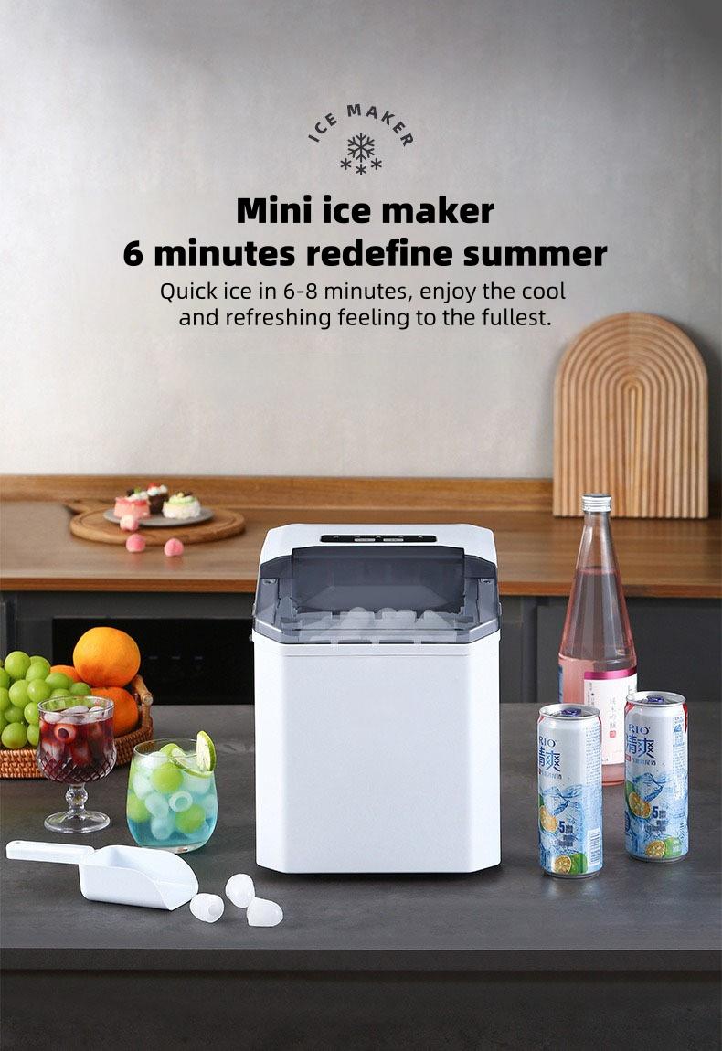 Mini Ice Maker Machine, Portable Compact Design for Home Bar Student Dormitory Apartment Use, Quick Ice Making Functionality