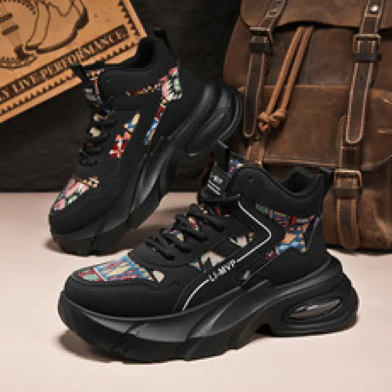 GGOR High-Top Shoes, Boots, Platform Shoes, Trendy Sports Casual Motorcycle Shoes