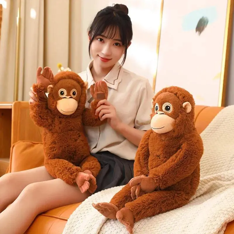 66cm High-Quality Unisex Brown Gorilla Soft Plush Toy - PP Cotton Filled Stuffed Doll, Backpack/Car Bag Accessory, Room Decor, Kid Gift