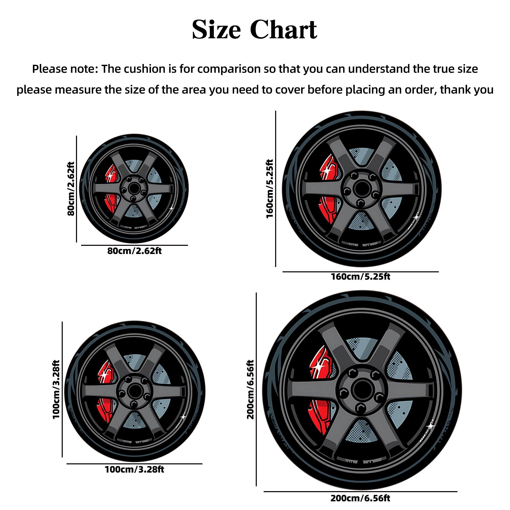 Creative Wheel Design Round Floor Mat, Non-slip Soft Floor Carpet, Decorative Area Rug for Home Living Room Bedroom, Vanity Decor Accessories, Home Decor Rugs