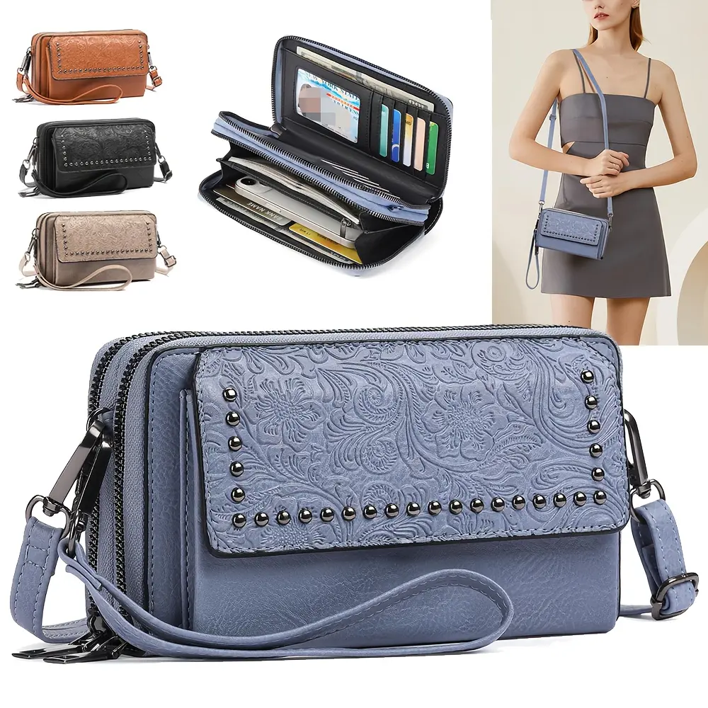 Women's Sporty Chic Mini Crossbody Wallet - Multi-Pocket Organizer with Phone Pocket, 15+ Card Slots, Adjustable Strap for Travel, Sports, Adjustable Strap Bag, Casual Shoulder Purse, Fashionable Purse
