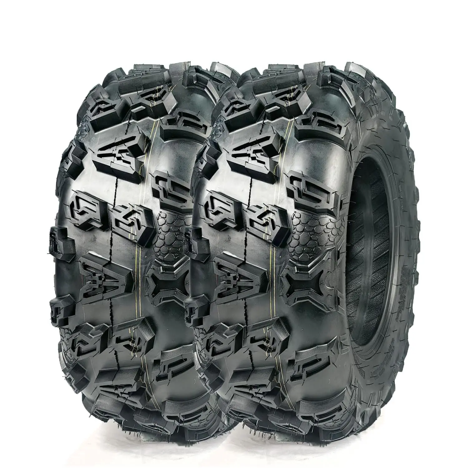 2026 Upgraded Set 2,AT25X10-1of 2 25x10-12 ATV Tires, 4PR Tubeless All-Terrain Off-Road Tire, 17 mm Treads Depth, Max Load 290 Lb, Speed Rating f, for 12 in Rim (Rim Not Included)Ideal Gifts