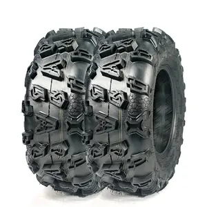 2026 Upgraded Set 2,AT25X10-1of 2 25x10-12 ATV Tires, 4PR Tubeless All-Terrain Off-Road Tire, 17 mm Treads Depth, Max Load 290 Lb, Speed Rating f, for 12 in Rim (Rim Not Included)Ideal Gifts