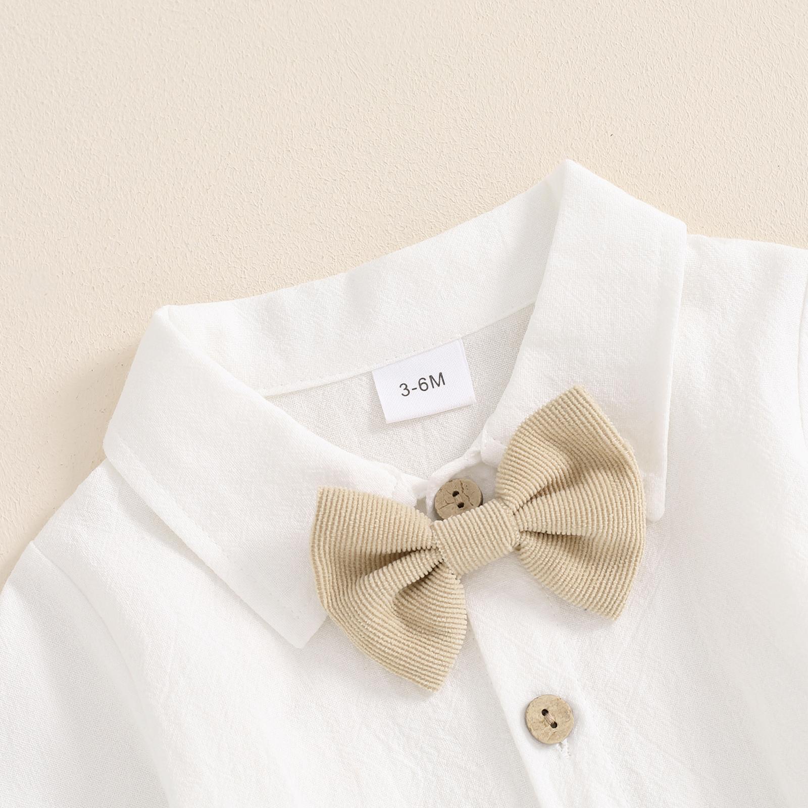 Newborn Infant Baby Boy Clothes Suit Bowtie Dress Romper+Suspender Pants Overalls Gentleman Wedding Outfits Formal