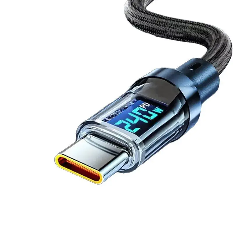 USB-C Cable with Digital Power Display, Fast Charging Data Cord, Compatible with Huawei OPPO Xiaomi and iPhone 15 Series Devices Smartphone Cellphone Electronic
