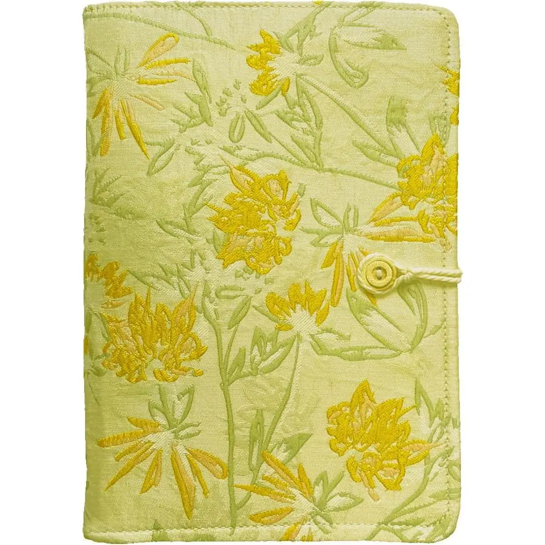 Journal for Women, Flower Embroidery Refillable Notebook, A5 Binder 6 Ring, Budget Binder, Refillable Sketchbook, Travel Diary,  for  Female, Yellow Golden , Planner Binder
