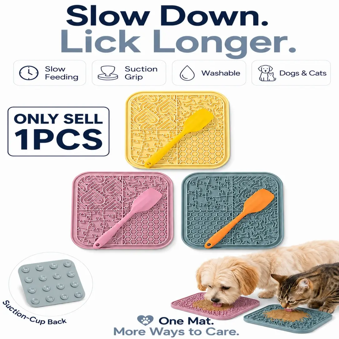 1-pcs pet Licking Mat Slow Feeder for Dogs and Cats, Premium Lick Pad with Suction Cups, Bathing, Grooming and Training, dogtoy dog anxiety