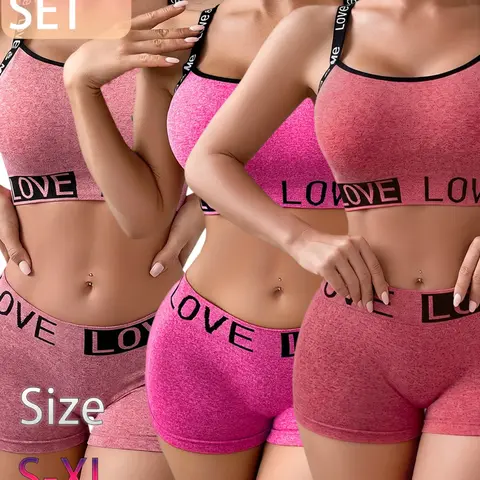 Women's 3/4/5 Piece Lingerie Set, Top and Bottoms, Seamless Comfort, Daily Wear, Casual Style, Fitted, Medium Support, All Seasons, Underwear Sets